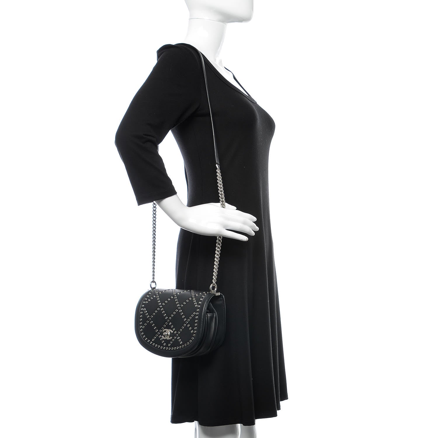 Chanel Calfskin Coco Eyelets Small Flap Bag Black 2 of 10