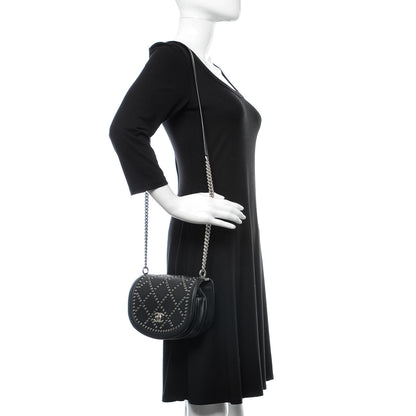 Chanel Calfskin Coco Eyelets Small Flap Bag Black 2 of 10