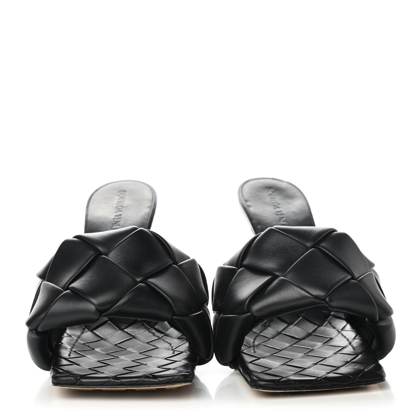 Nappa Maxi Intrecciato Lido Mule Sandals 40 Black