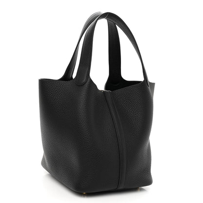 Hermes Taurillon Clemence Picotin Lock 22 MM Black 3 of 11