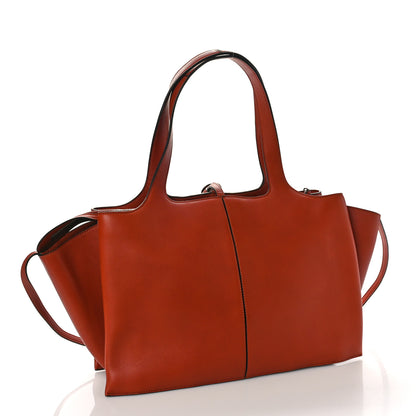 Celine Calfskin Medium Tri-Fold Bag Red Wood 3 of 8