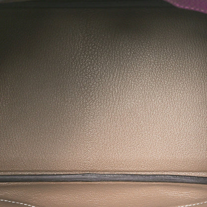 Hermes Chevre Mysore Bi-Color Horseshoe Birkin 30 Anemone Etoupe 5 of 11