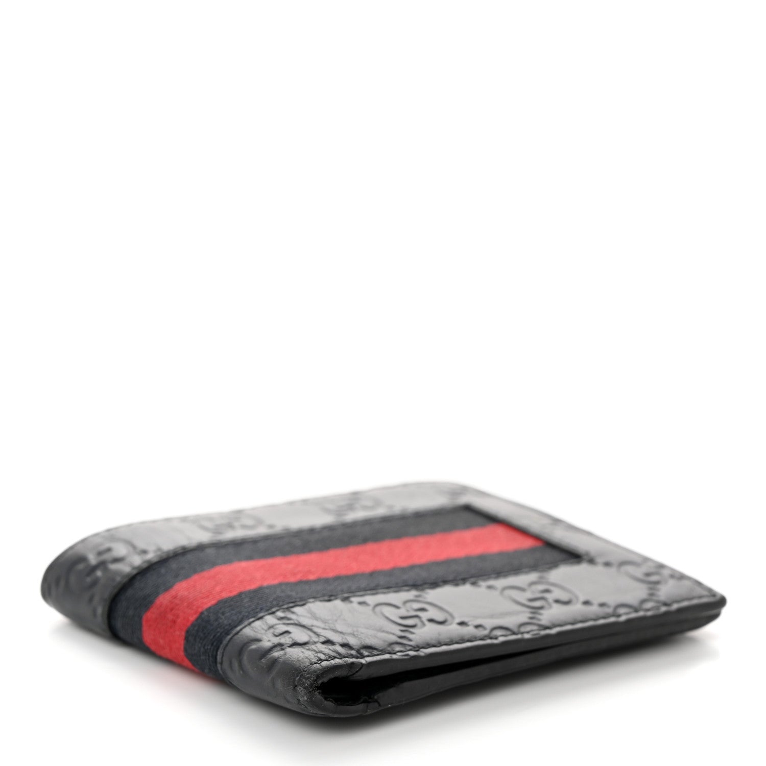Gucci Guccissima Signature Web New Web Bi-Fold Coin Wallet Black 4 of 12