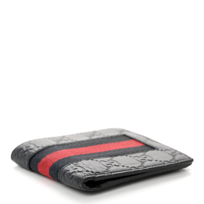 Gucci Guccissima Signature Web New Web Bi-Fold Coin Wallet Black 4 of 12