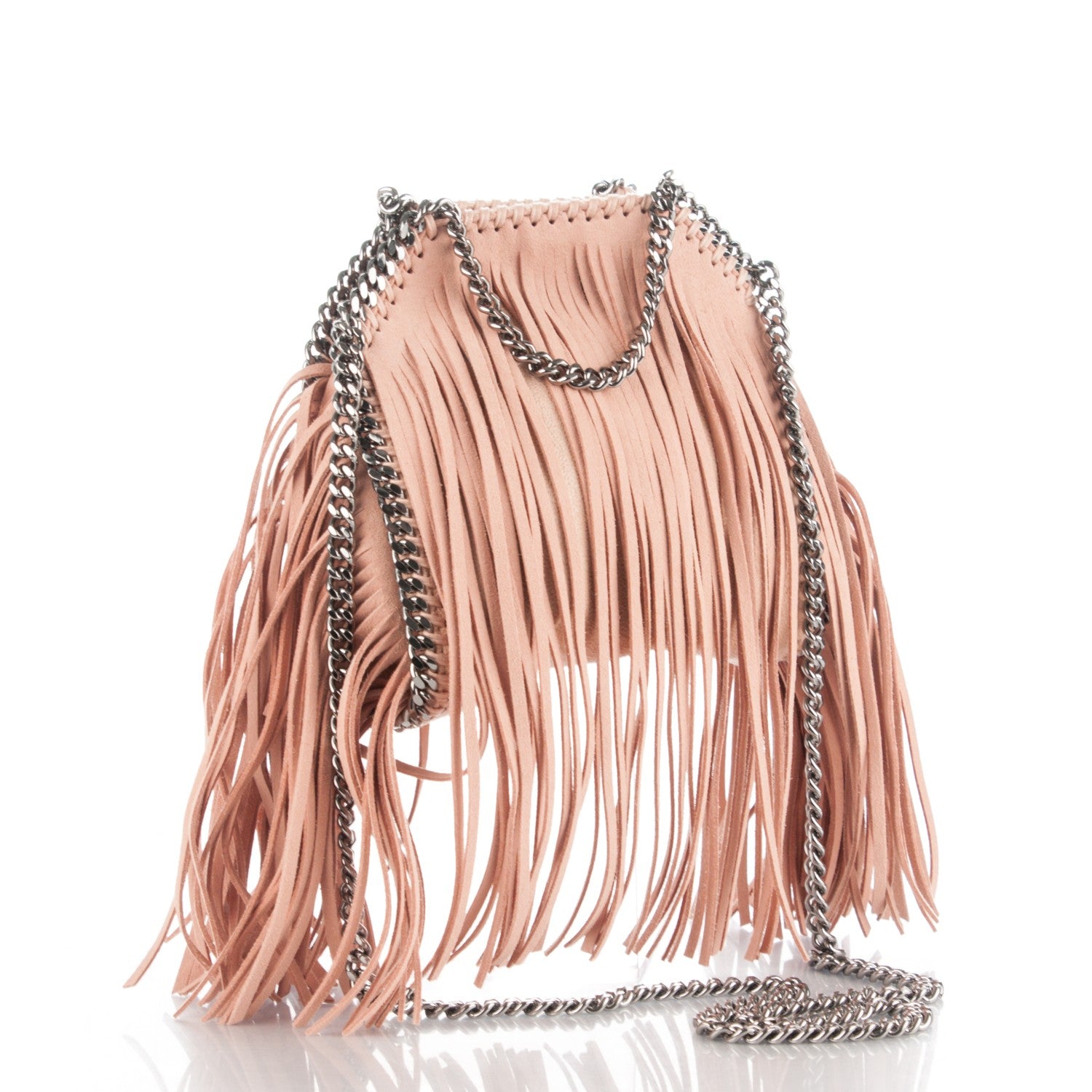 Stella McCartney Shaggy Deer Fringe Tiny Falabella Tote Powder 3 of 7