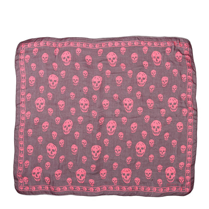 Alexander McQueen Silk Chiffon Skull Scarf Bordeaux 1 of 6