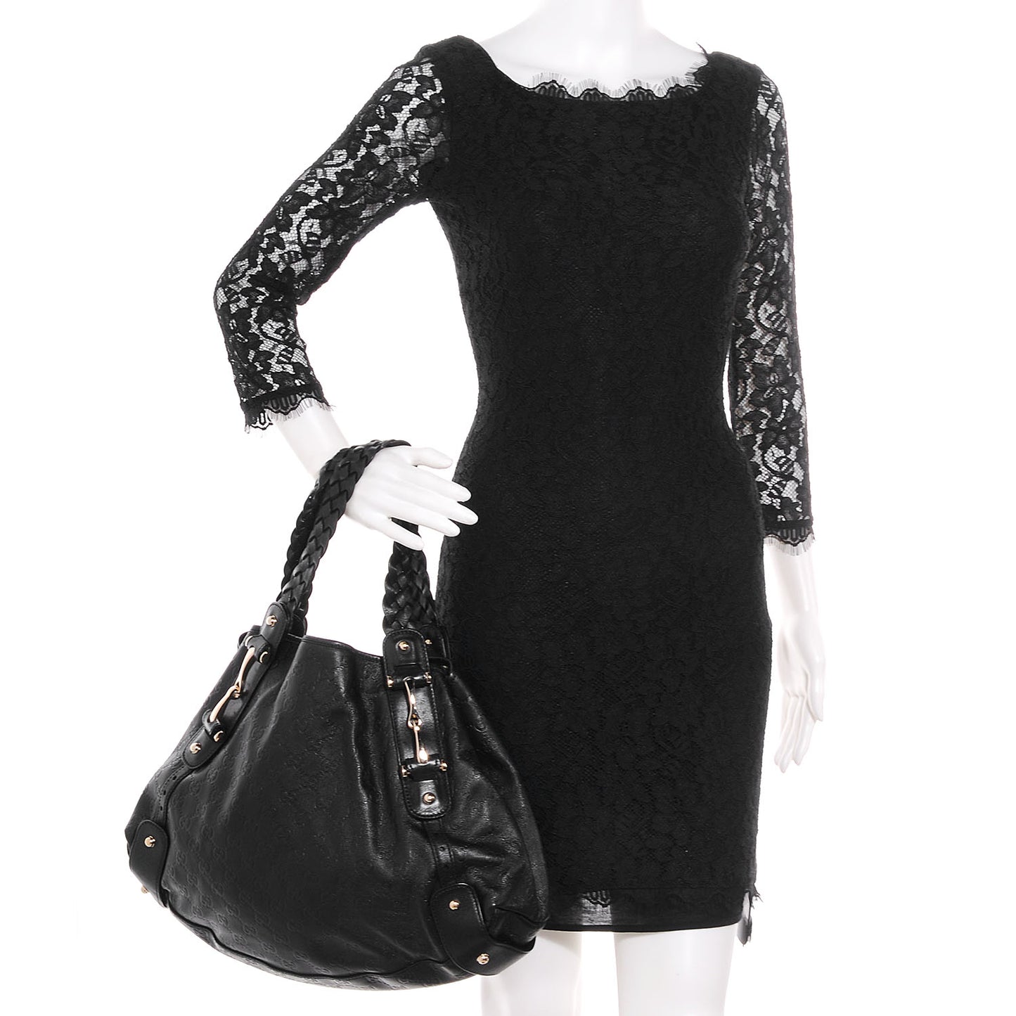 Guccissima Medium Pelham Shoulder Bag Black