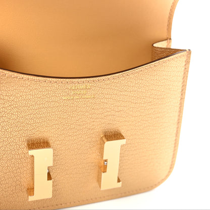 Hermes Metallic Chevre Chamkilight Constance Slim Wallet Dore 7 of 9