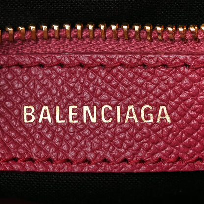 Balenciaga Signature Grained Calfskin Logo XXS Ville Top Handle Bag Rouge Grenat White 7 of 16