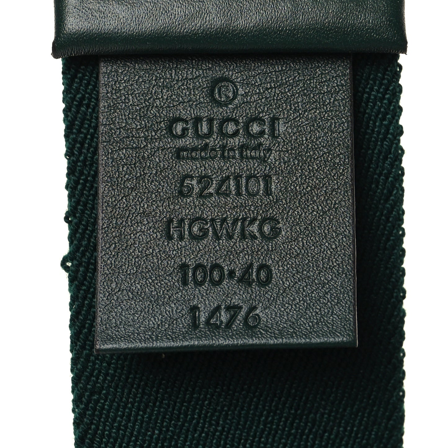 Canvas Torchon Double G Web Belt 100 40 Verde