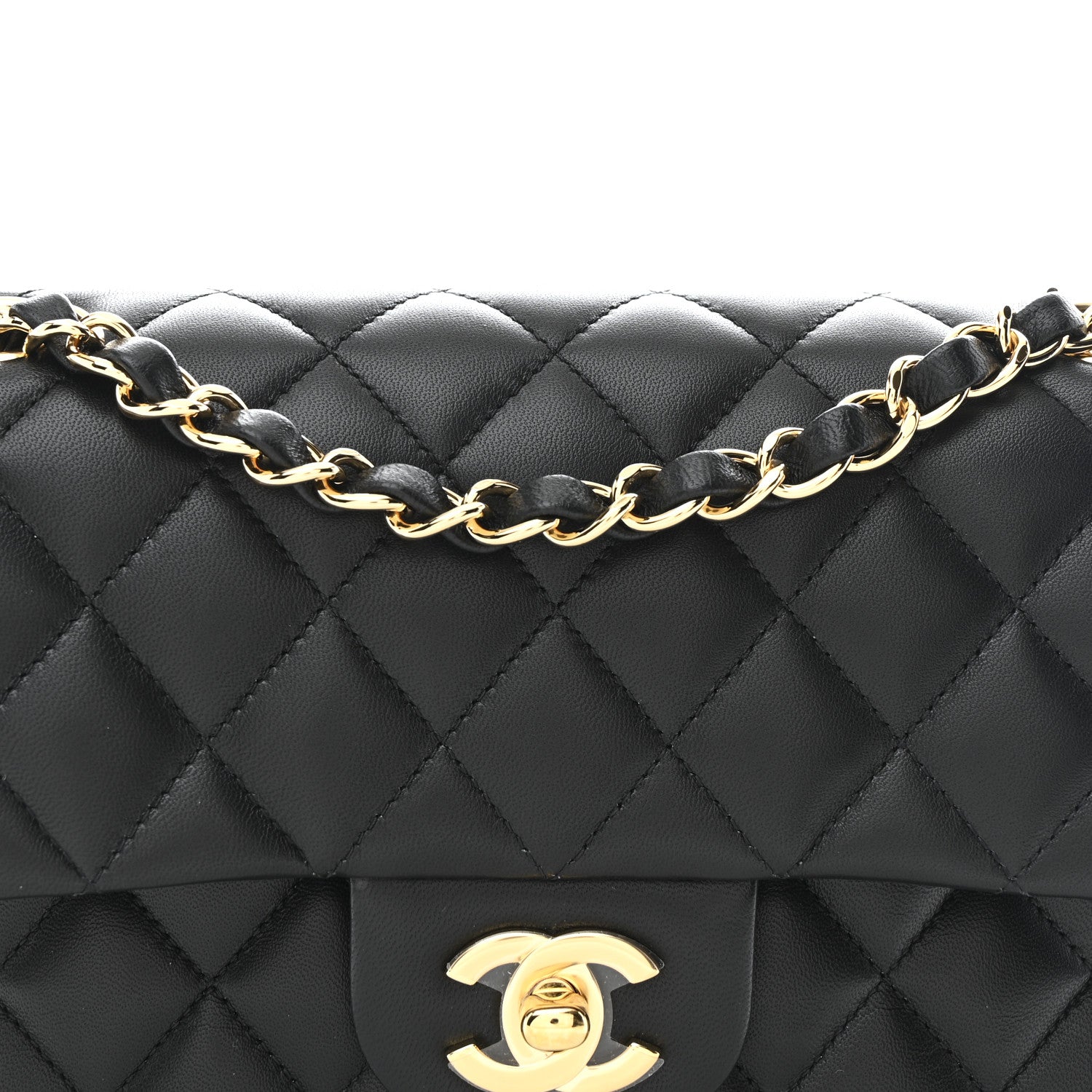 Chanel Lambskin Quilted Small Double Flap Black 8 of 10