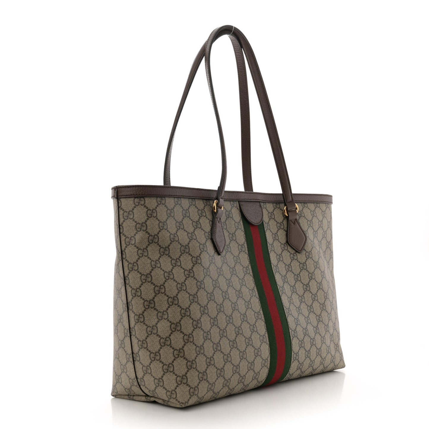GG Supreme Monogram Medium Ophidia Shopping Tote Brown
