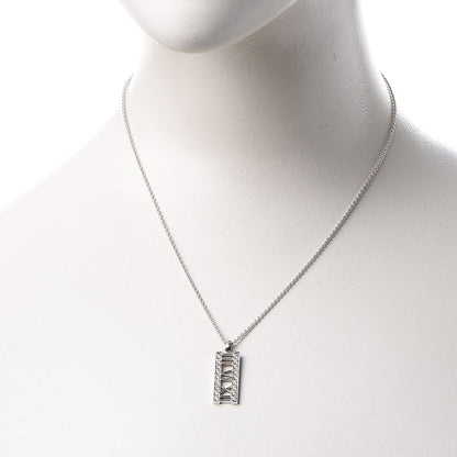 Tiffany 18K White Gold Diamond Atlas Bar Pendant Necklace 2 of 9