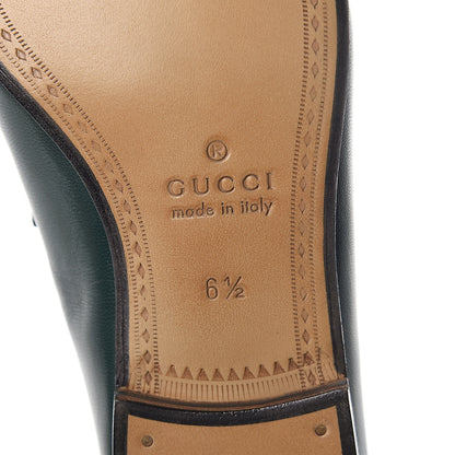 Gucci Goatskin Mens Horsebit Loafers 6.5 Verde Satin 6 of 7