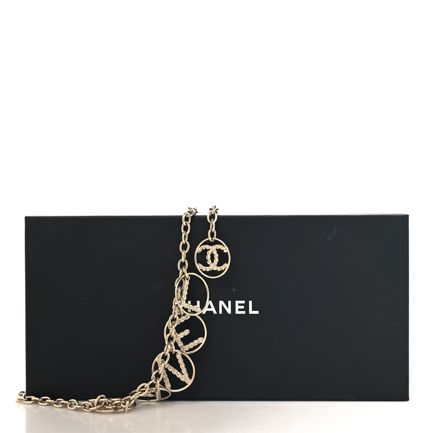 Chanel Metal Strass Crystal Chain Logo Belt Gold 4 of 4