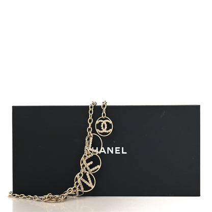 Chanel Metal Strass Crystal Chain Logo Belt Gold 4 of 4