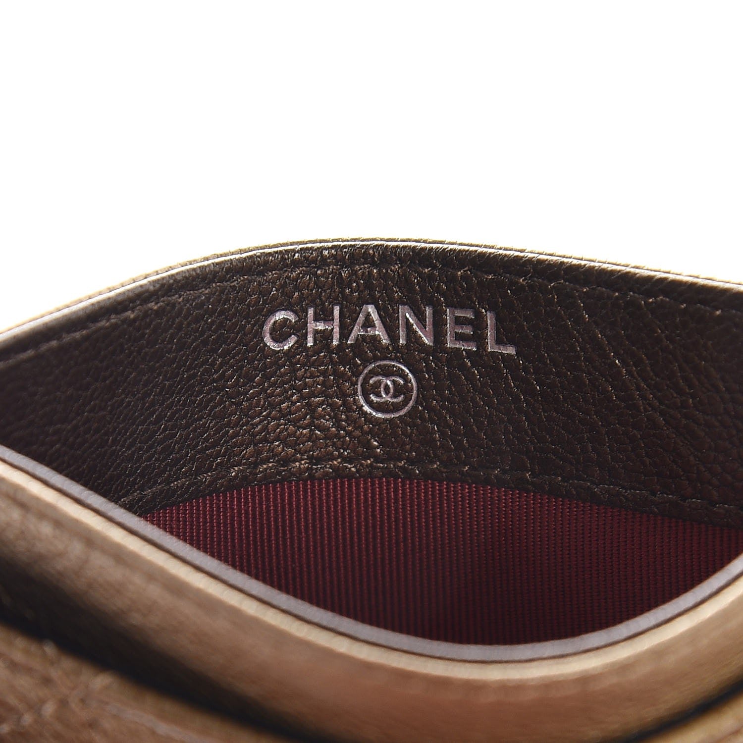 Chanel Metallic Goatskin Quilted Gabrielle Card Holder Bronze 7 of 24