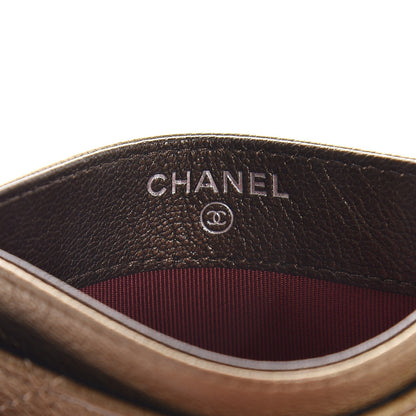 Chanel Metallic Goatskin Quilted Gabrielle Card Holder Bronze 7 of 24