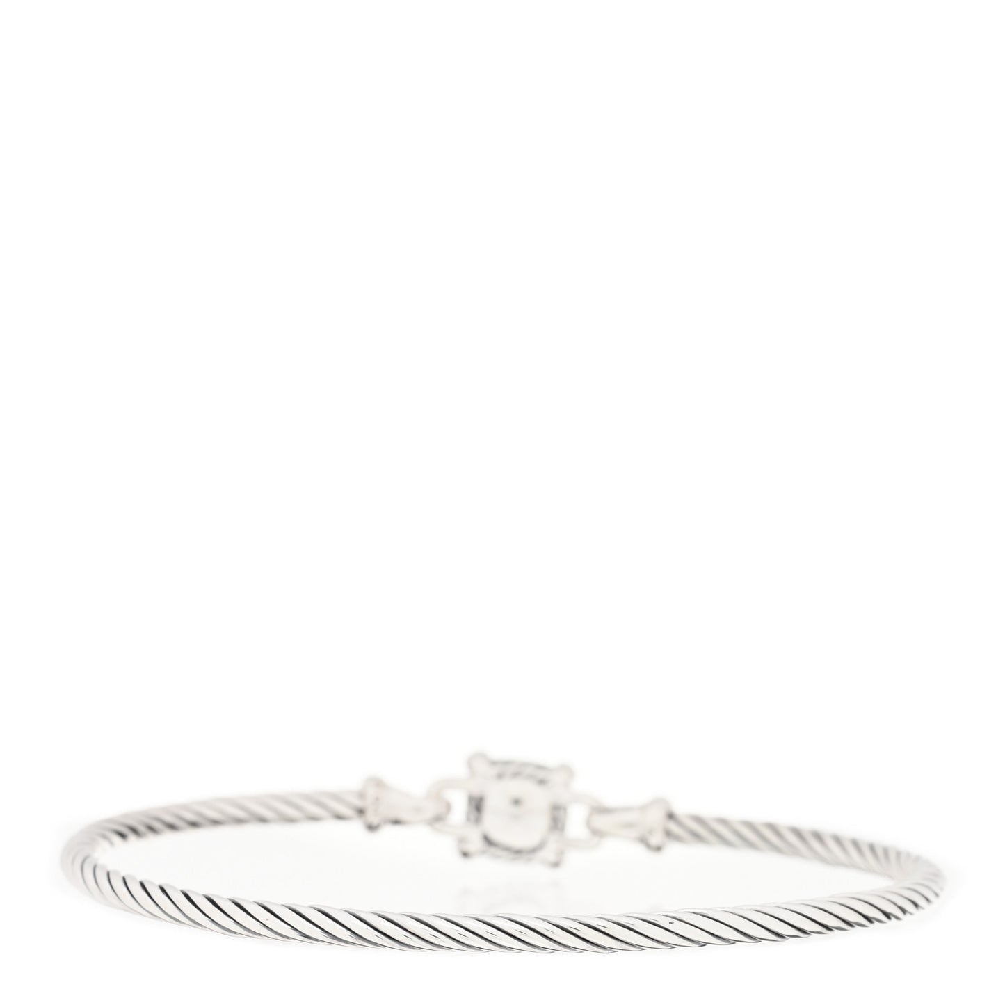 Sterling Silver Prasiolite Diamond 8mm Chatelaine Bracelet