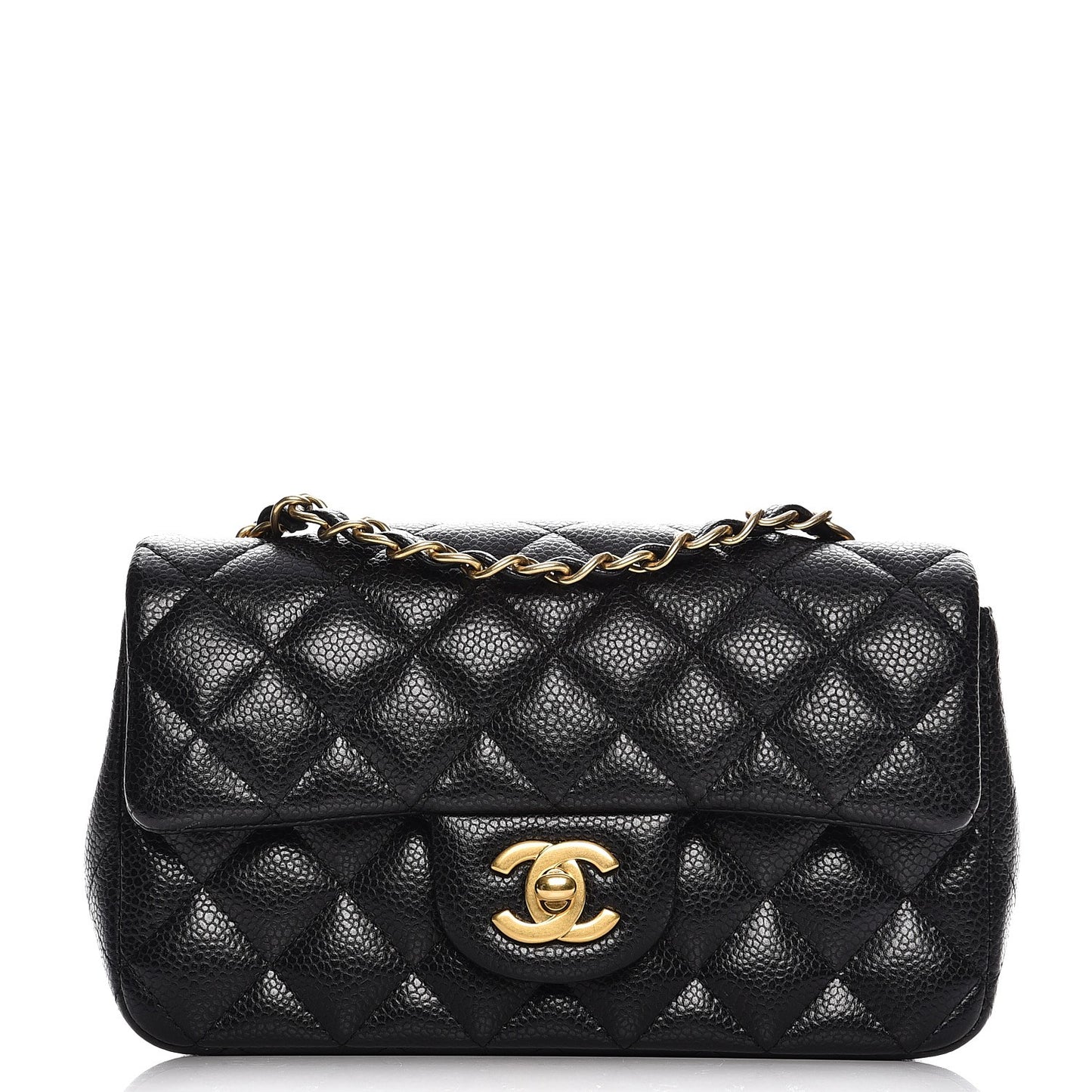 Caviar Quilted Mini Rectangular Flap Black
