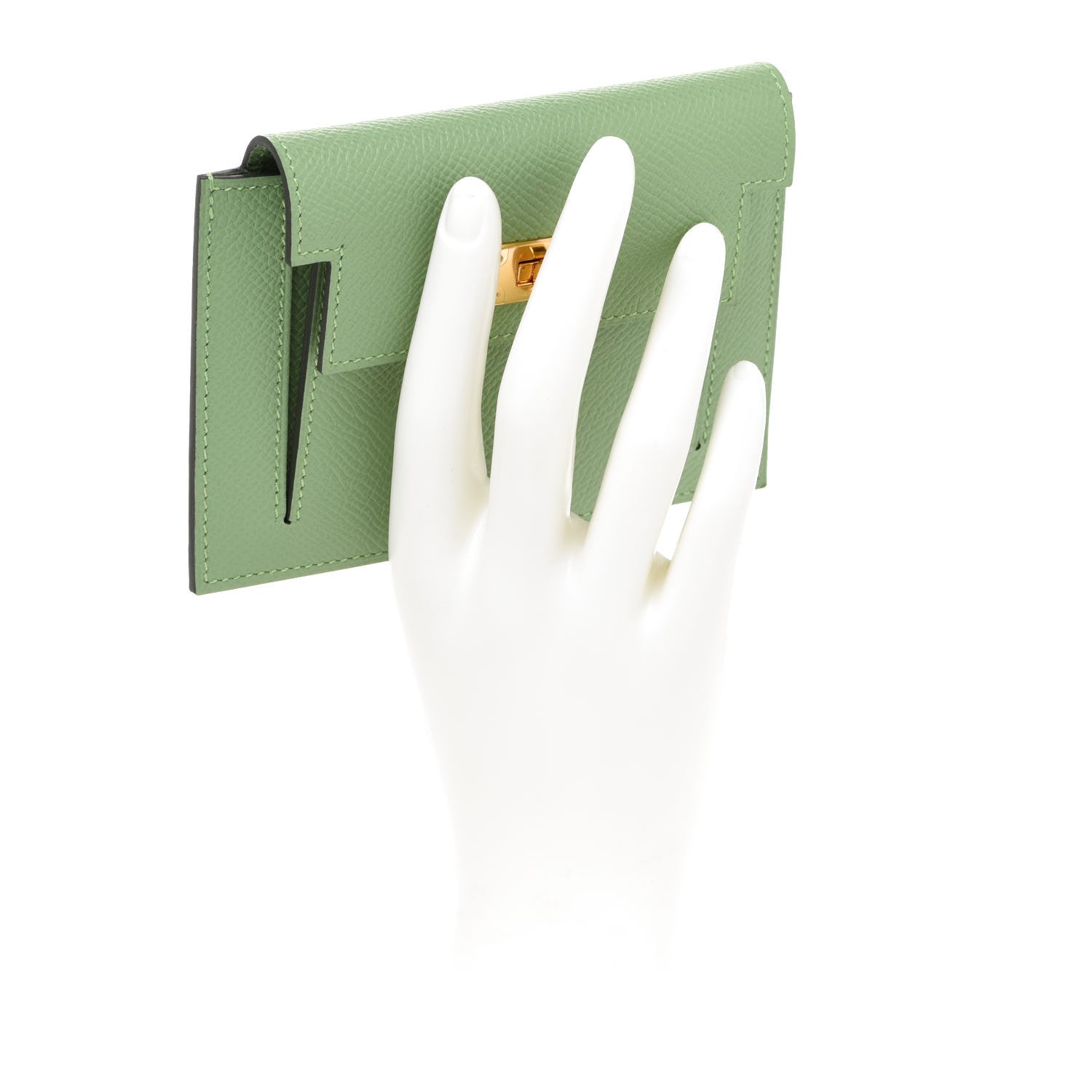 Hermes Epsom Kelly Pocket Compact Wallet Vert Criquet 2 of 8