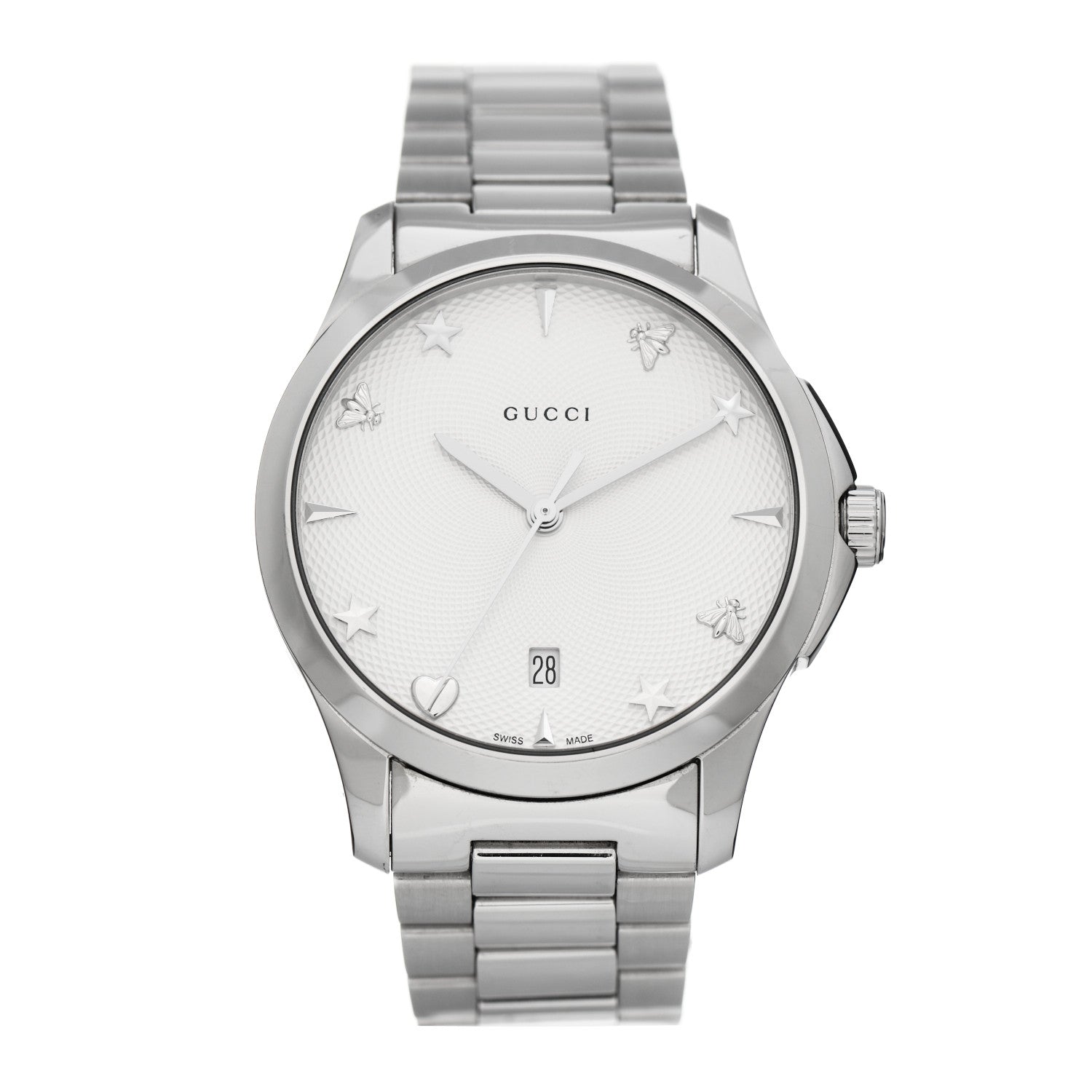 Gucci Stainless Steel 38mm G-Timeless Charm Quartz Watch 1 of 6
