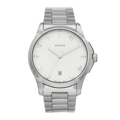 Gucci Stainless Steel 38mm G-Timeless Charm Quartz Watch 1 of 6