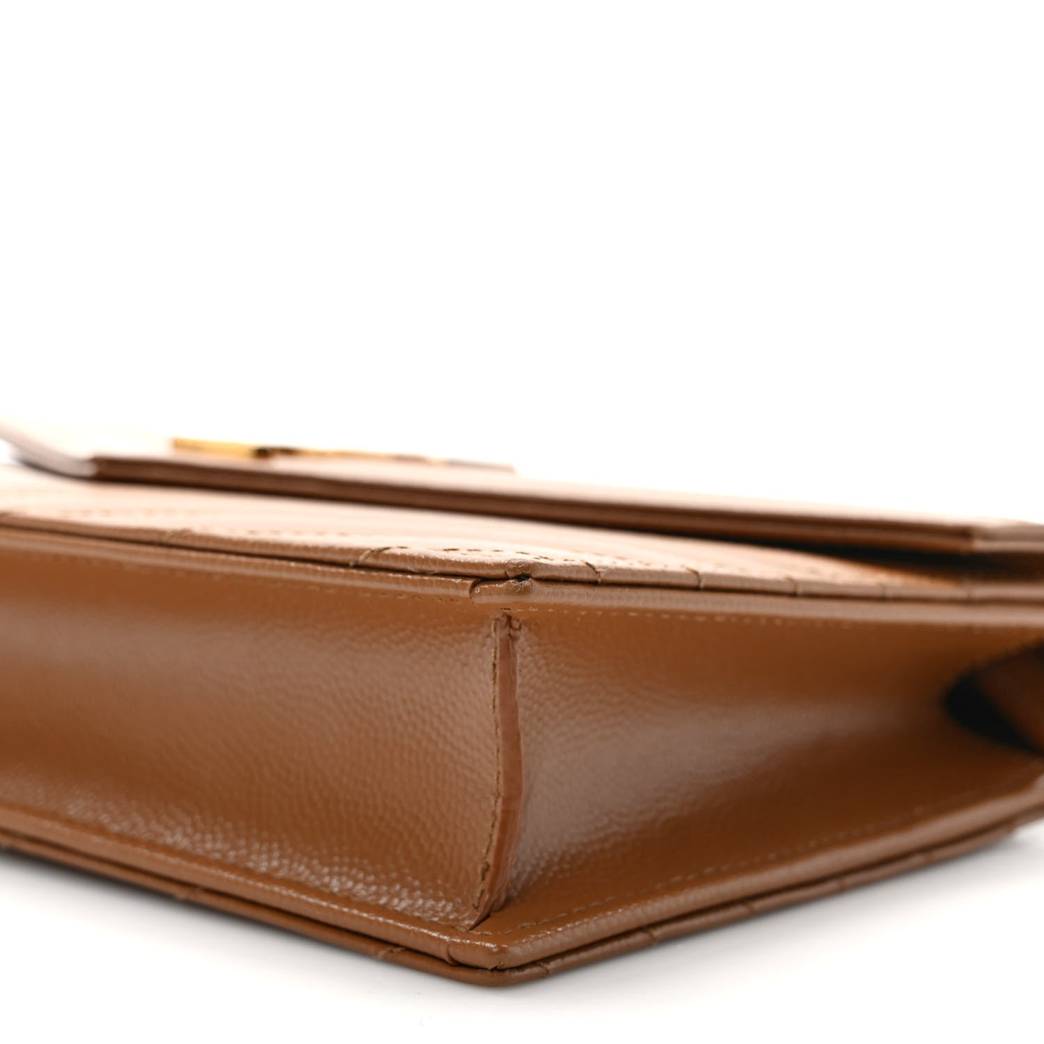 Saint Laurent Grain De Poudre Matelasse Chevron Monogram Envelope Chain Wallet Natural Dark Dark Beige 8 of 8