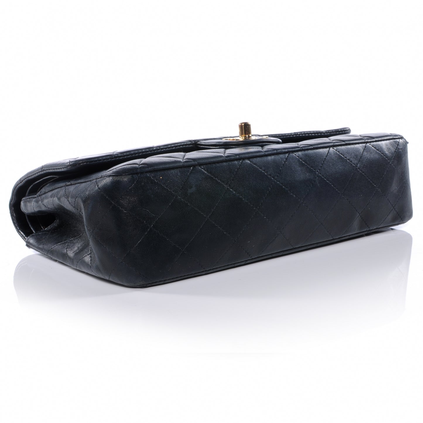 Lambskin Medium Double Flap Black