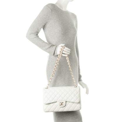 Chanel Lambskin Quilted Jumbo Double Flap White 2 of 8