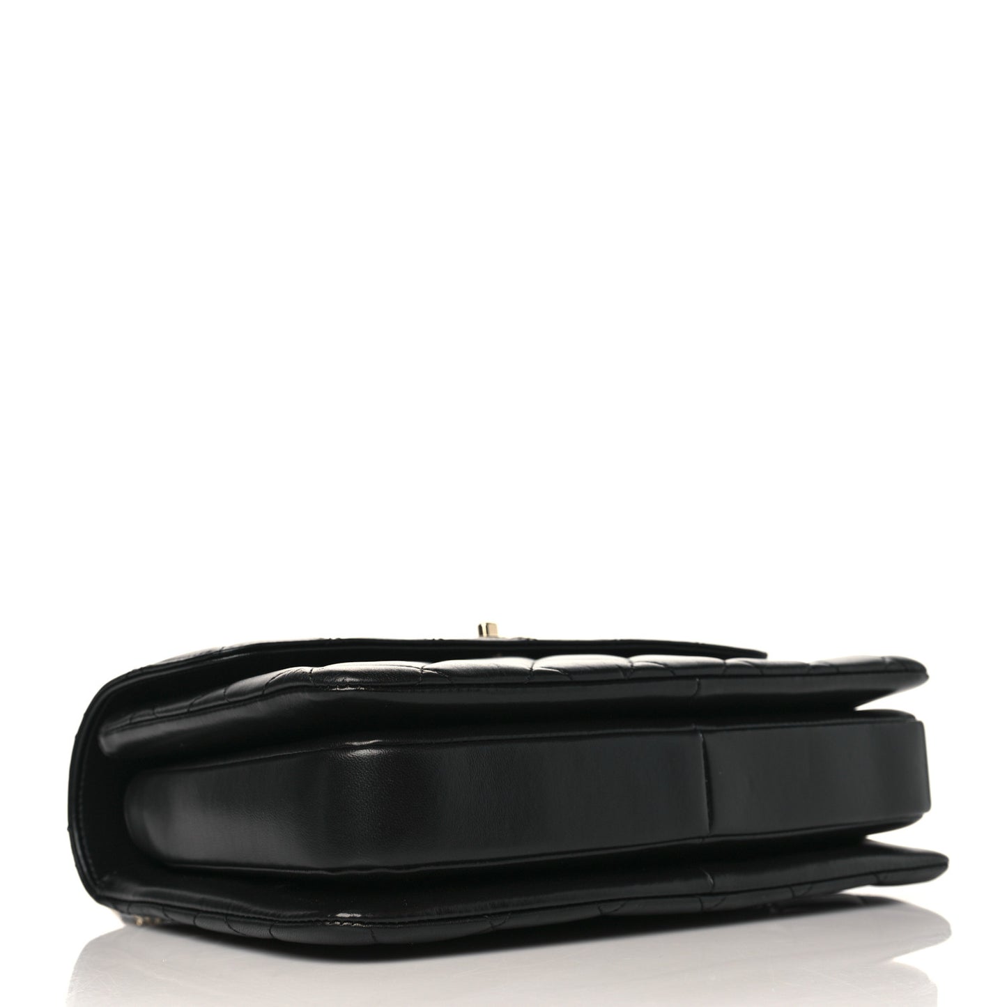 Lambskin Quilted Medium Trendy CC Flap Dual Handle Bag Black