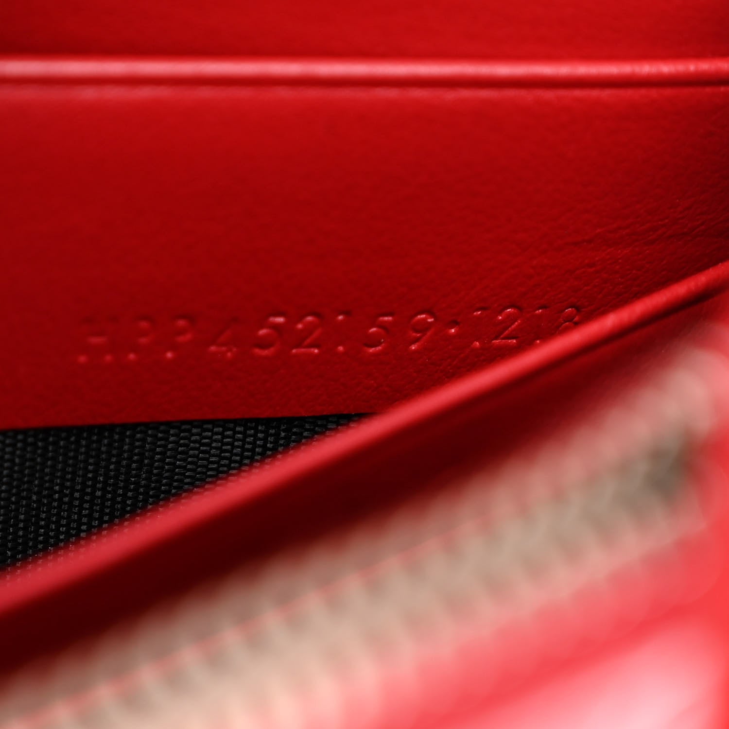 Saint Laurent Calfskin Crocodile Embossed Kate Monogram Tassel Chain Wallet Red 7 of 11