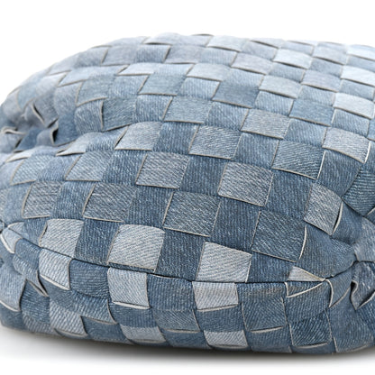 Bottega Veneta Nappa Denim Effect Intrecciato Teen Jodie Hobo Denim 8 of 9