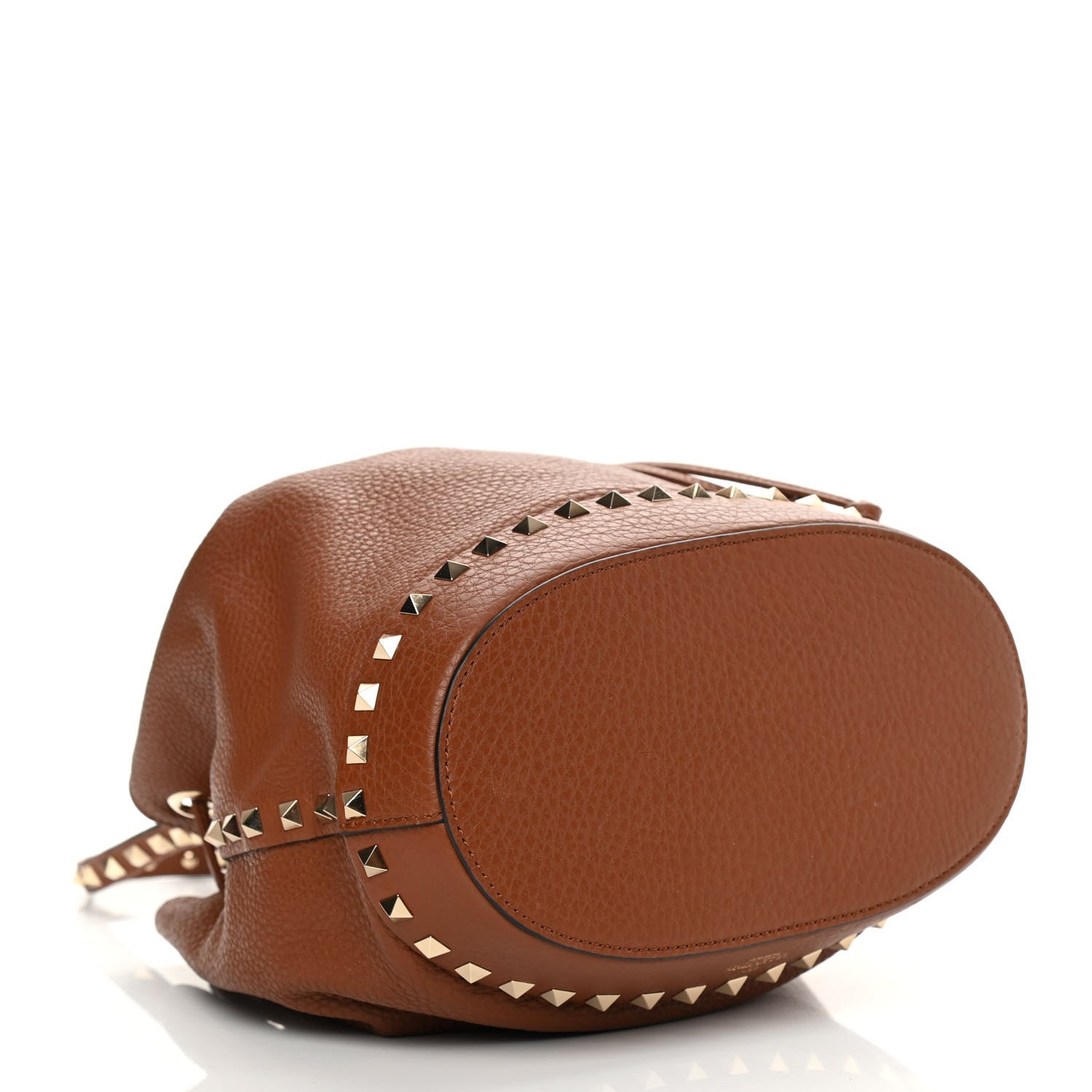 Valentino Garavani Grained Calfskin Rockstud Bucket Bag Saddle Brown 4 of 9