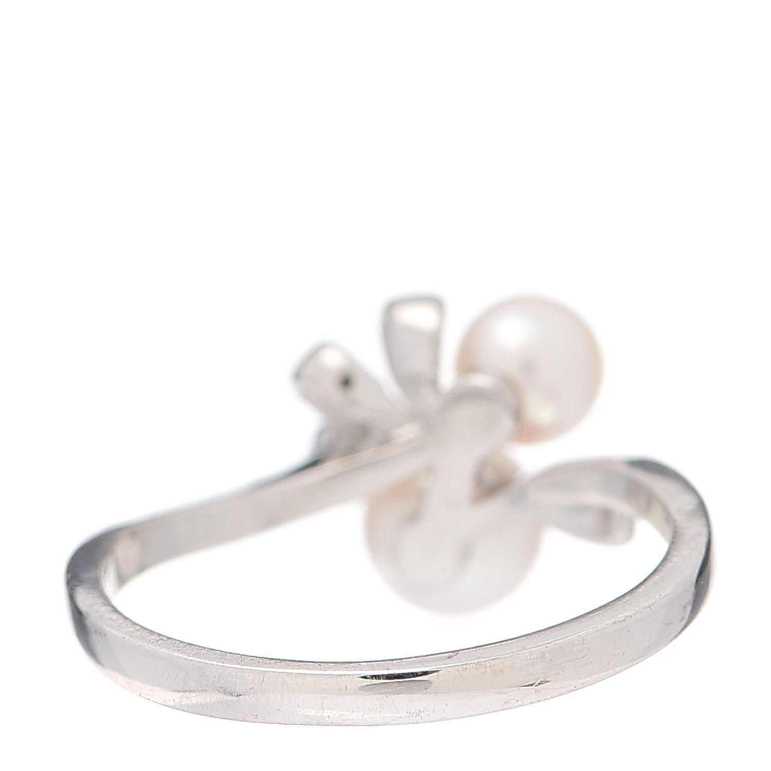 Mikimoto 18K White Gold Diamond Akoya Pearl 4.5-5.5mm Band Ring 50 5.25 3 of 4