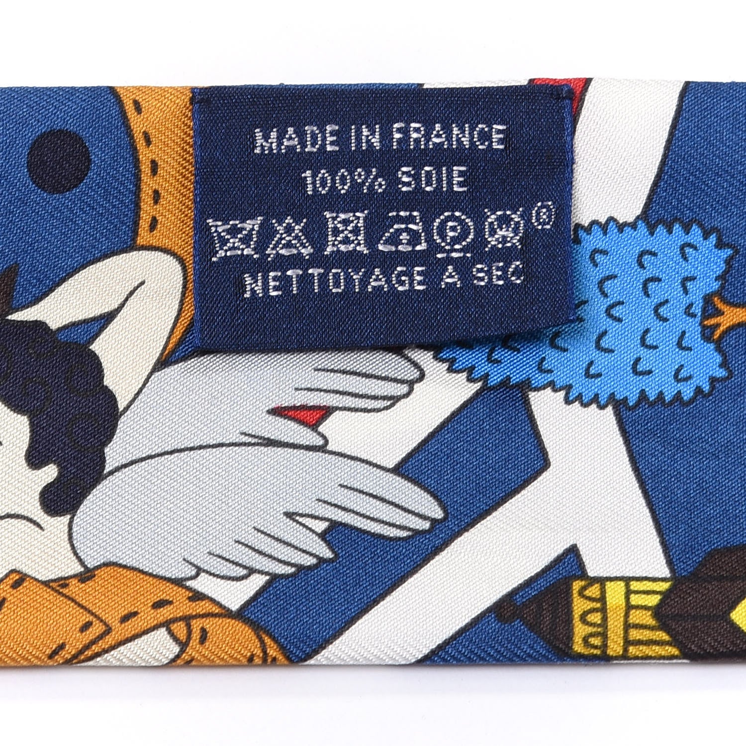 Hermes Silk Les Nouveaux Amoureux Twilly Bleu Moyen White 3 of 4