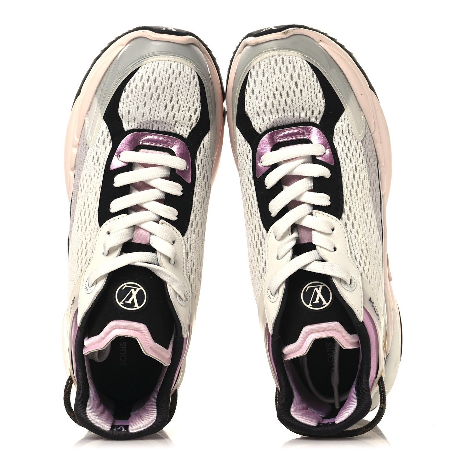 Mix Materials Suede Calfskin Run 55 Sneakers 39 Pink