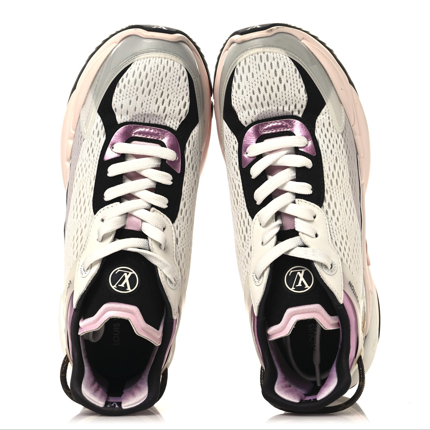 Louis Vuitton Mix Materials Suede Calfskin Run 55 Sneakers 39 Pink 2 of 9
