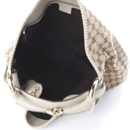 Gucci Monogram Large Horsebit Chain Hobo Off White 4 of 8