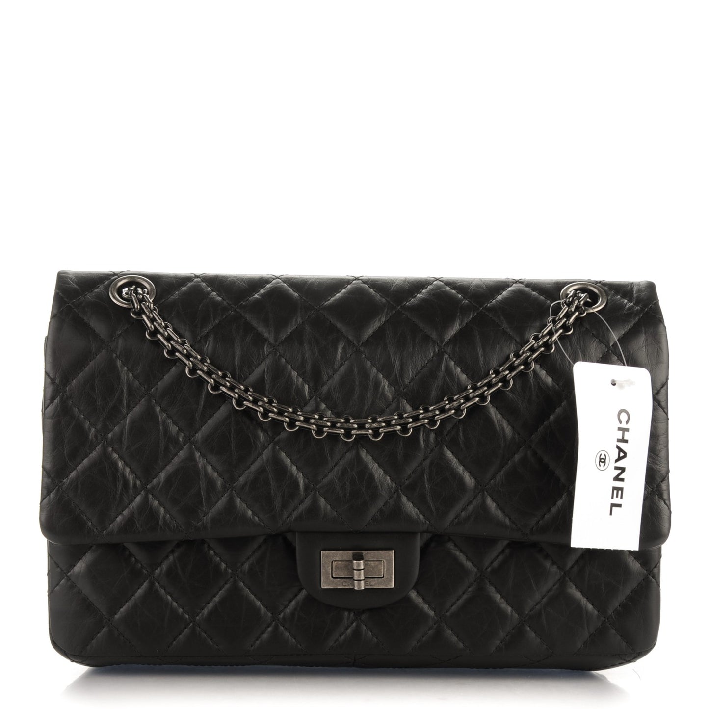 Aged Calfskin Quilted 2.55 Reissue 226 Flap Black