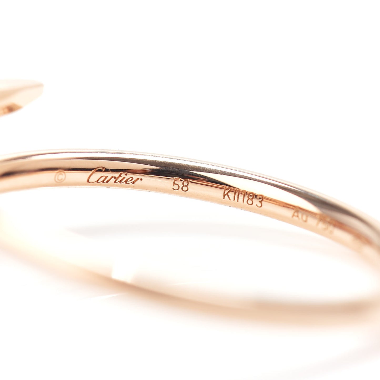 18K Pink Gold Small Juste Un Clou Ring 58 8.25