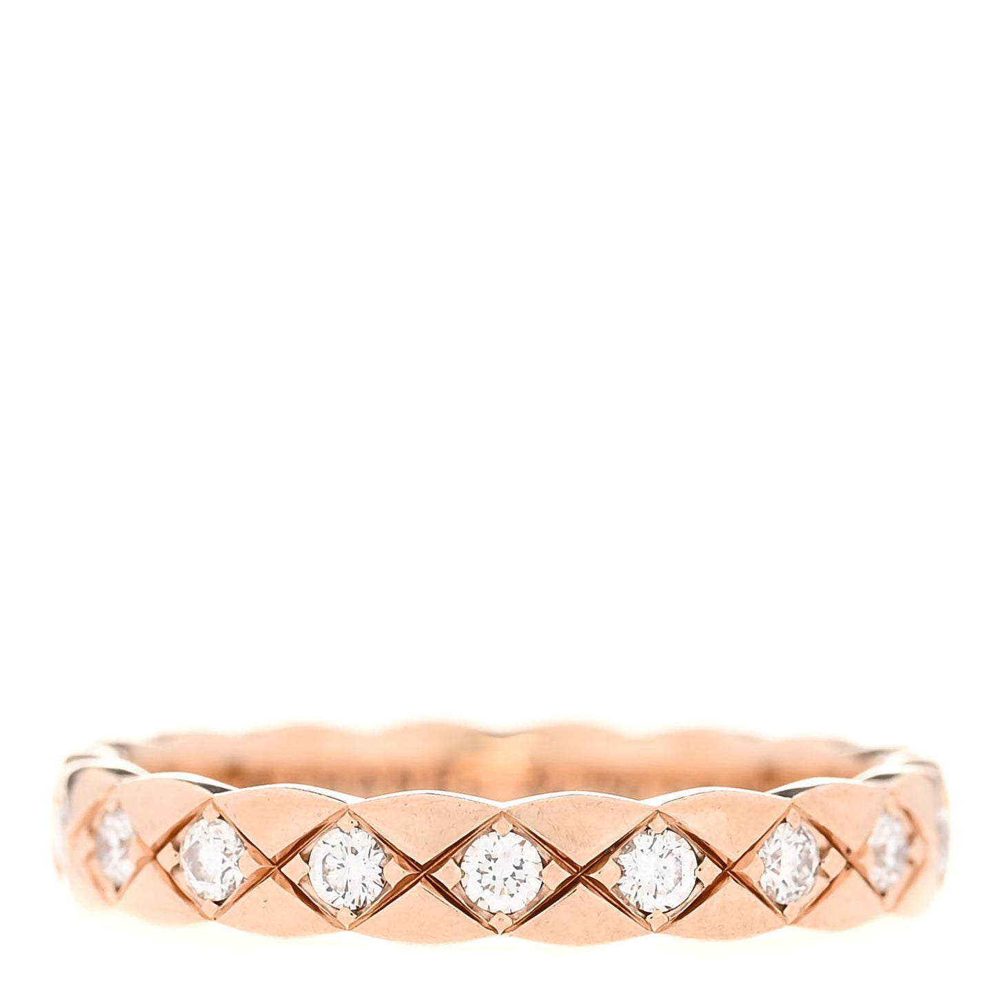 18K Beige Gold Diamond Mini Coco Crush Ring 51 5.75