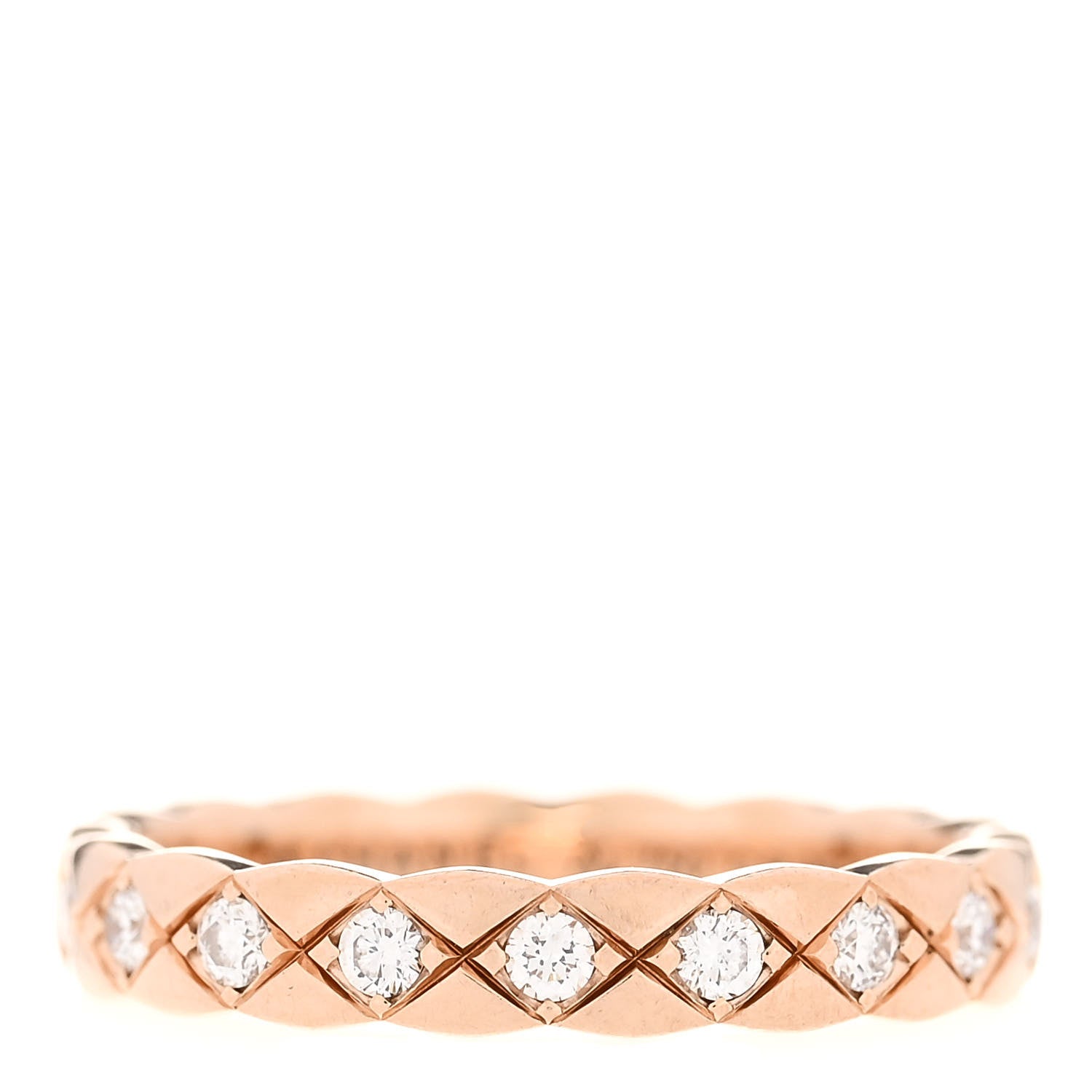 Chanel 18K Beige Gold Diamond Mini Coco Crush Ring 51 5.75 1 of 6