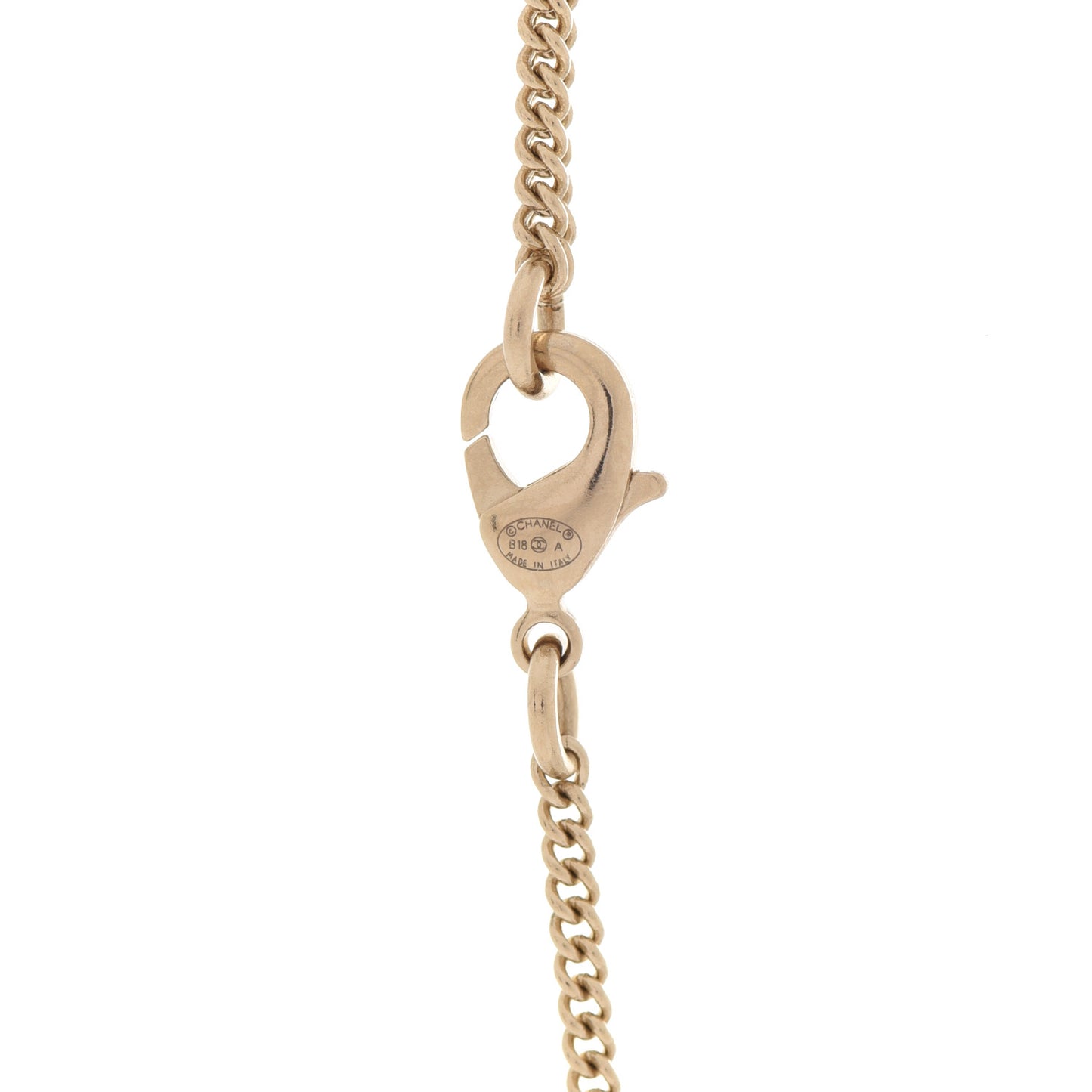 Crystal Enamel Stripe CC Pendant Necklace Gold Multicolor