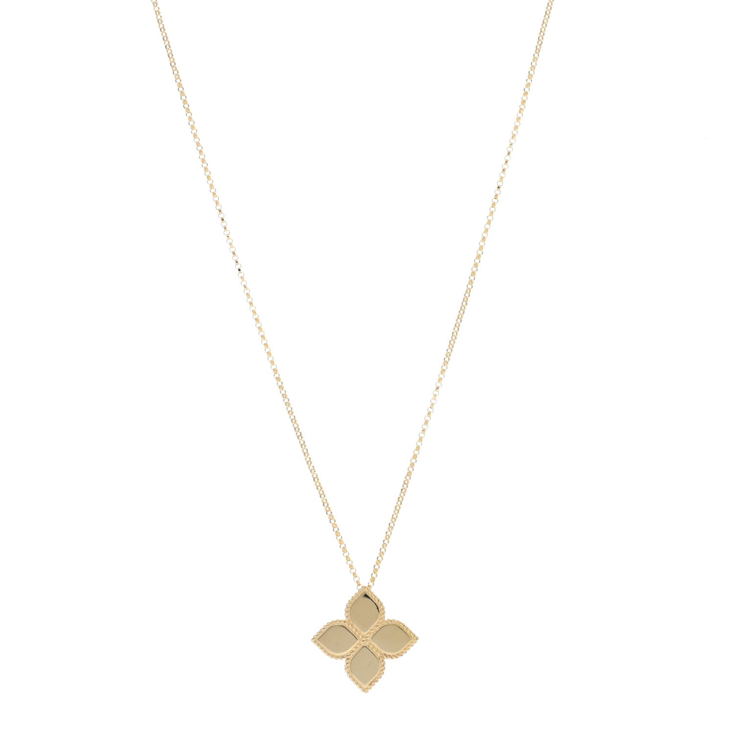 Roberto Coin 18K Yellow Gold Medium Princess Flower Pendant Necklace 1 of 4