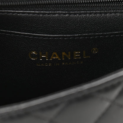 Chanel Lambskin Quilted Mini Top Handle Rectangular Flap Black 6 of 9