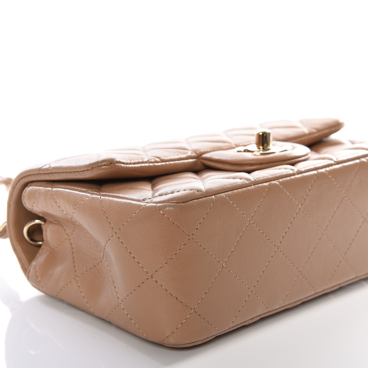 Chanel Lambskin Quilted Mini Rectangular Flap Beige 6 of 10