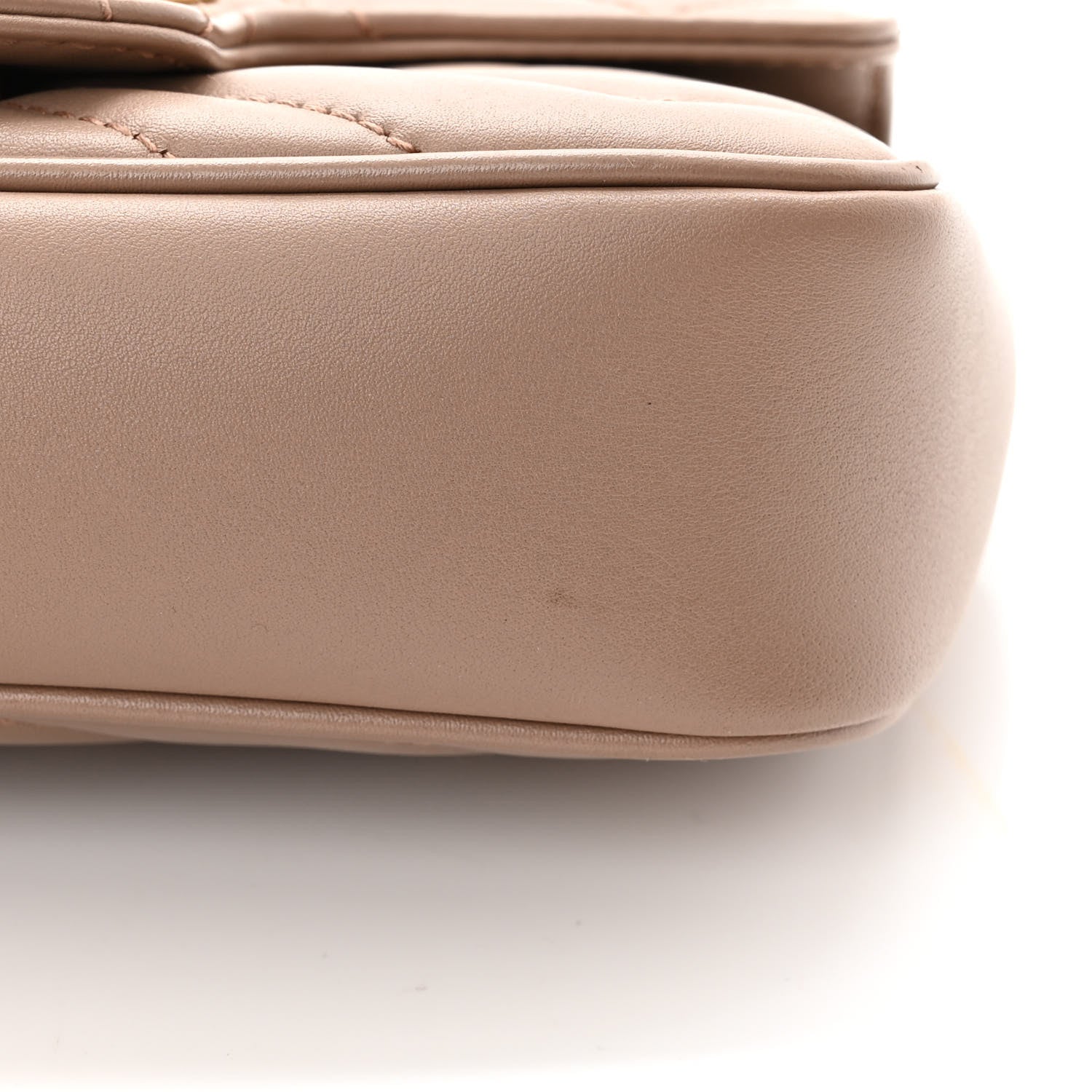 Gucci Calfskin Matelasse Super Mini GG Marmont Shoulder Bag Porcelain Rose 14 of 17
