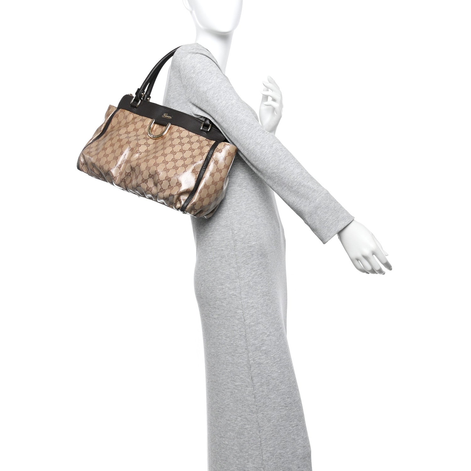 Gucci Crystal Monogram D Ring Tote Dark Brown 2 of 15
