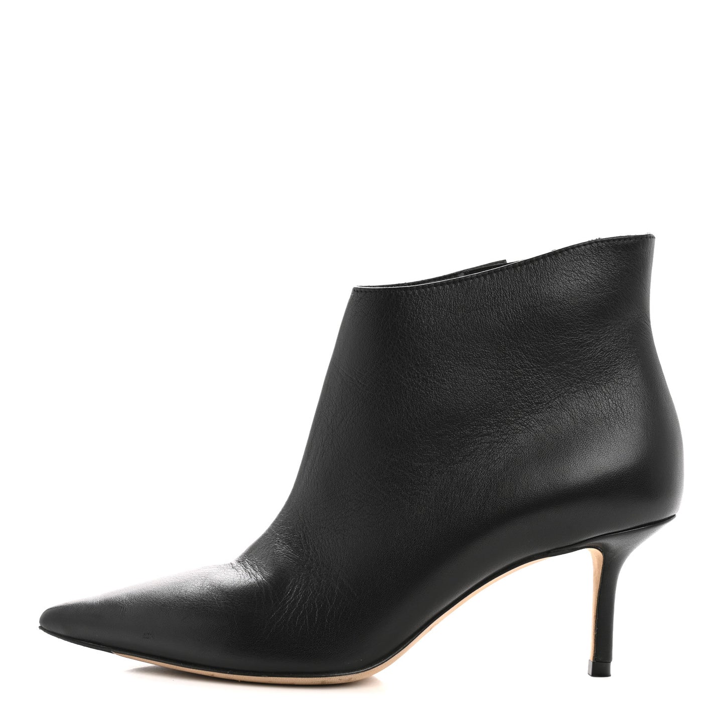 Smooth Calfskin Marinda 65 Ankle Booties 36.5 Black